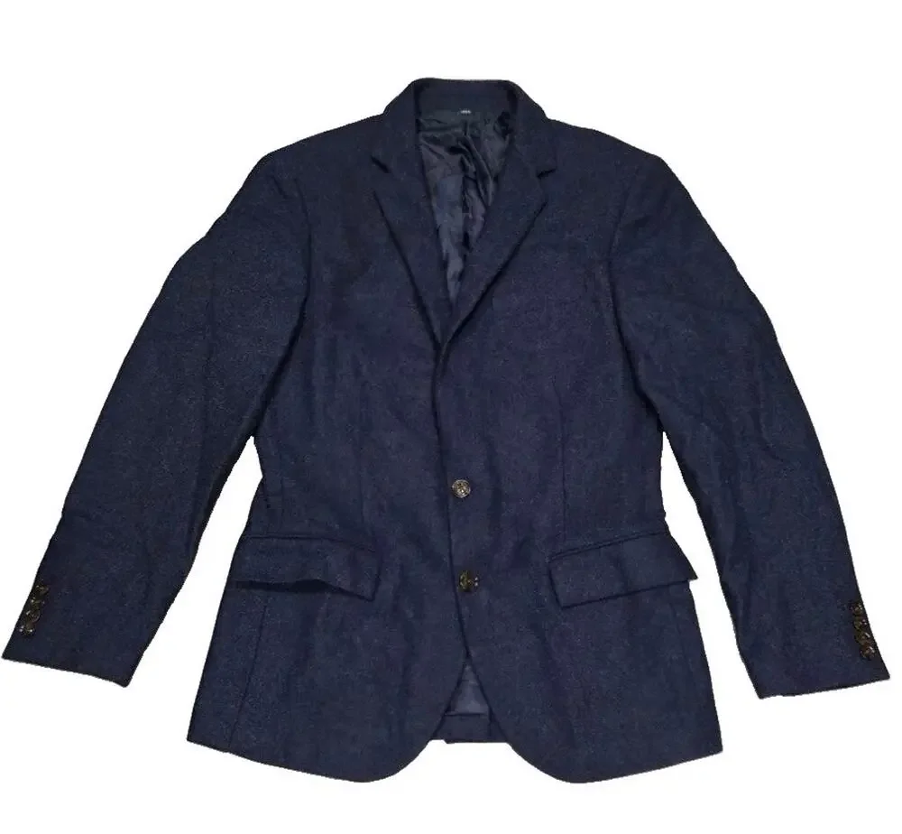 J.Crew Crewcuts Wool Thompson Suit Jacket Flex Chino Blue Blazer 36S A009797